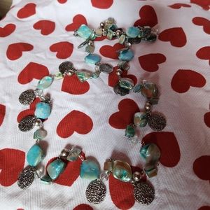 Blue & Silver Beachy Long Necklace *V